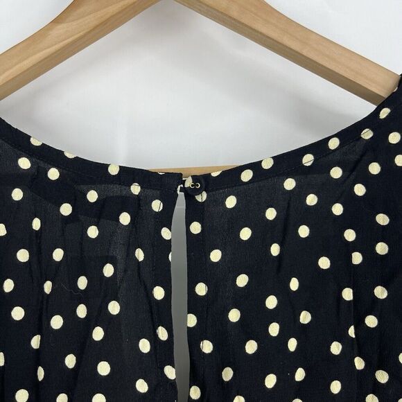 Faithfull The Brand Anthropologie Jumpsuit Size XS Black Helena Polka Dot Bow - Picture 9 of 12